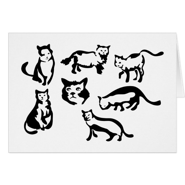 Katt Hälsningskort (Framsidan Horizontal)