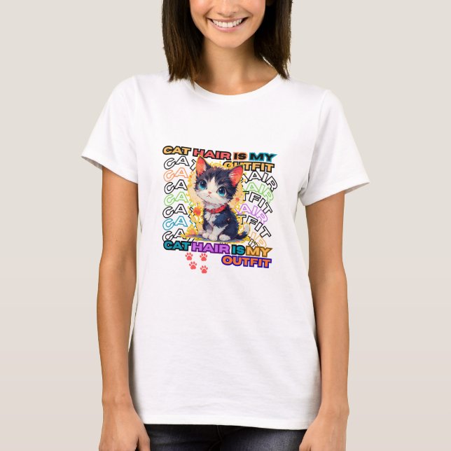 Katt Hår Är Min Outfit T Shirt (Framsida)