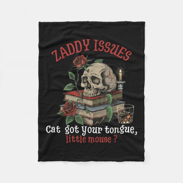 Katt Har Din lilla Tunga-mus Zade Meadows Bok Fleecefilt (Framsidan)