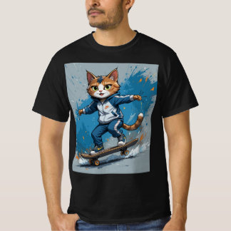 katt har en roligt t shirt