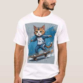 katt har en roligt t shirt