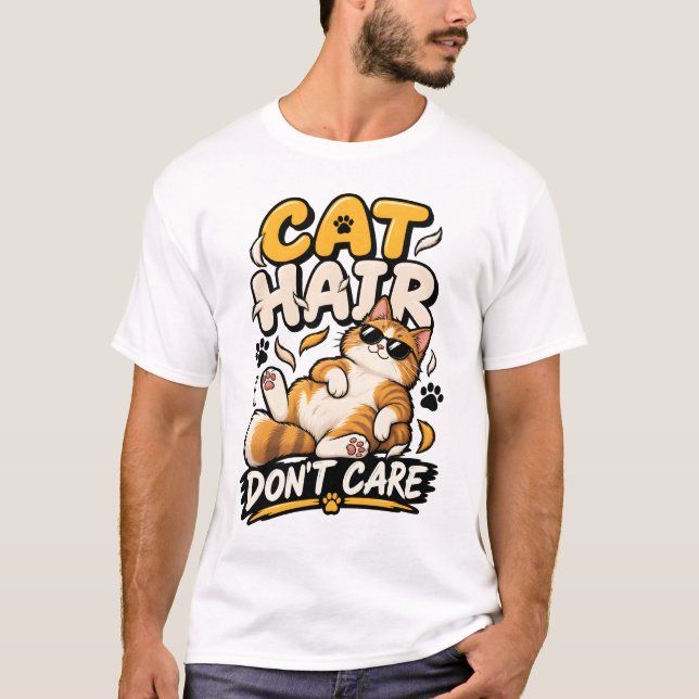 Katt Hår Spelar Ingen Roll T Shirt (Framsida)