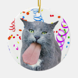 Katt Har Tunga? Keramisk prydnadsföremål Julgransprydnad Keramik