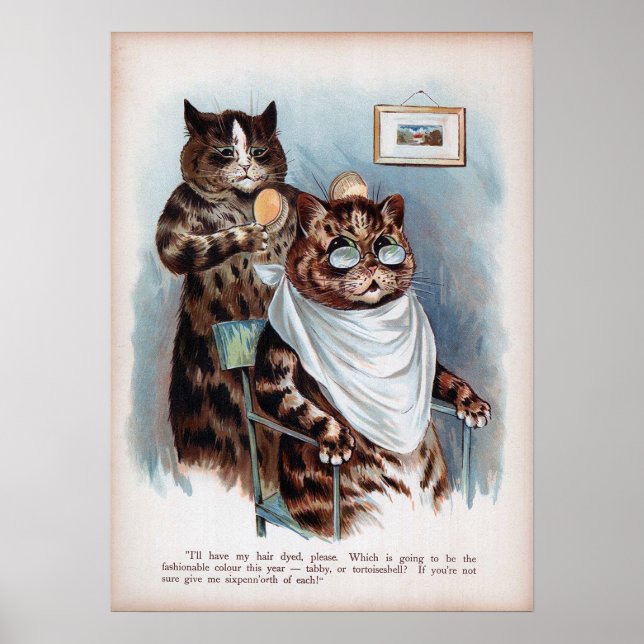Katt hårfärg butik, Louis Wain Poster (Framsidan)