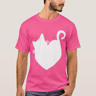 Katt Heart-grafika kvinnor närvarande i Valentines T Shirt