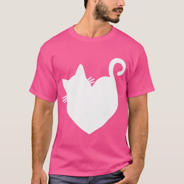 Katt Heart-grafika kvinnor närvarande i Valentines T Shirt (Framsida)
