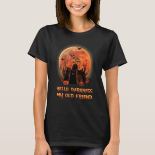 Katt Hej Mörker min gamla vän, svart katt T Shirt
