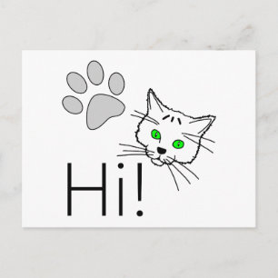Katt - Hej! Vykort