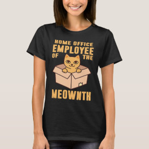 Katt Hemma Kontor Arbete Sittande Box Anställd Av T Shirt