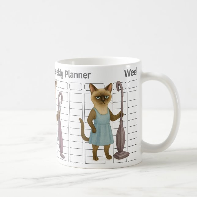 Katt hemmafru veckoplanering kaffemugg (Höger)