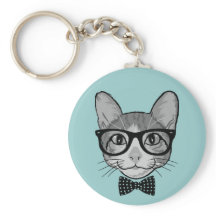 Katt Hipster med prickig fluga