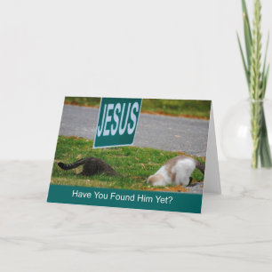 Katt hittade Jesus-sunt kort