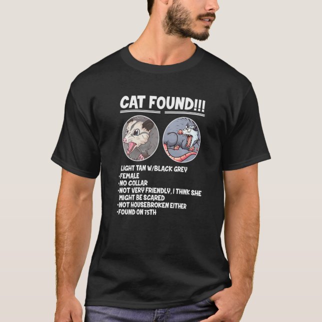Katt hittade pungråtta   Opossum T Shirt (Framsida)