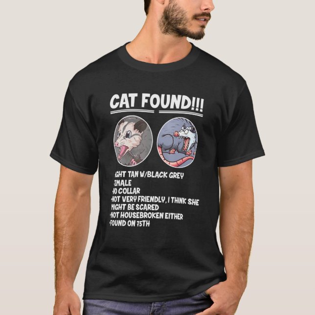 Katt hittade pungråtta   Opossum T Shirt (Framsida)
