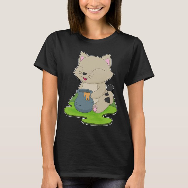 Katt Honung T Shirt (Framsida)