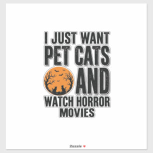Katt horriorn filmer Vintage Halloween Tröja Des Klistermärken