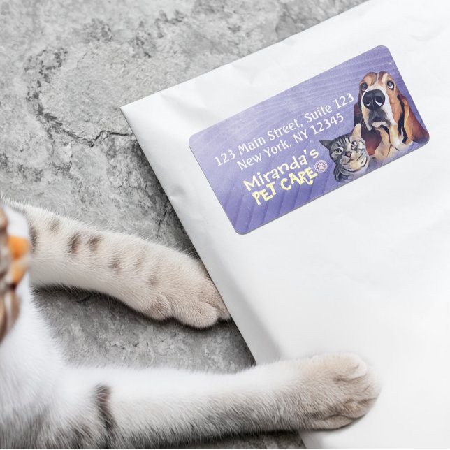 Katt & Hund Djuromsorg Grooming Sitta Shop Adressetikett (Skapare uppladdad)