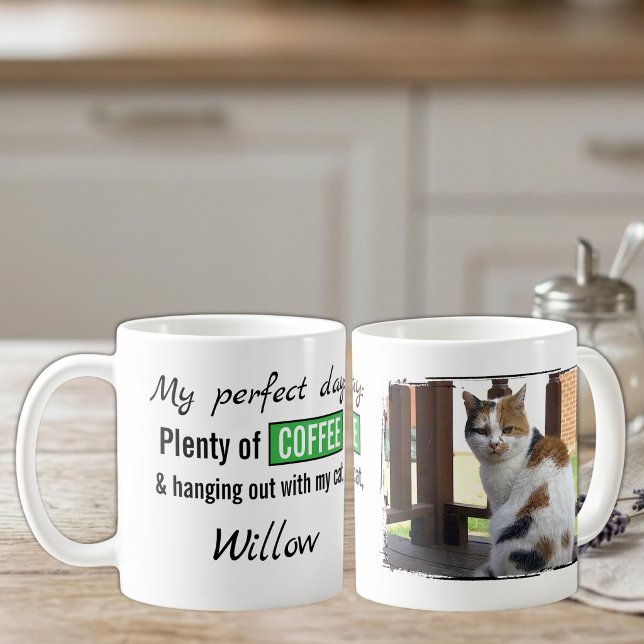 Katt hund kaffe grön husdjur kärlek kaffemugg (Skapare uppladdad)