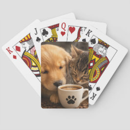 Katt Hund och Kaffe Casinokort
