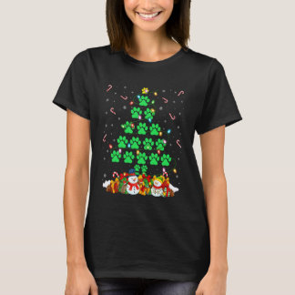 Katt Hund Tass Julgran Ljus Valp Hund Katt Älskare T Shirt