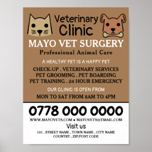 Katt & Hund, veterinär, veterinärtjänstekonvertati Poster