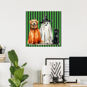 Katt & Hundar Halloween Poster