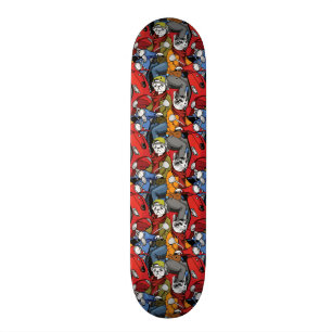 Katt- & hundsparkcykelmönster mini skateboard bräda 18,5 cm