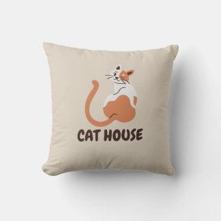 katt hus kuddfodral kudde