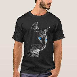 Katt Husdjur Djur - Blå Ögon Konst Katt T Shirt