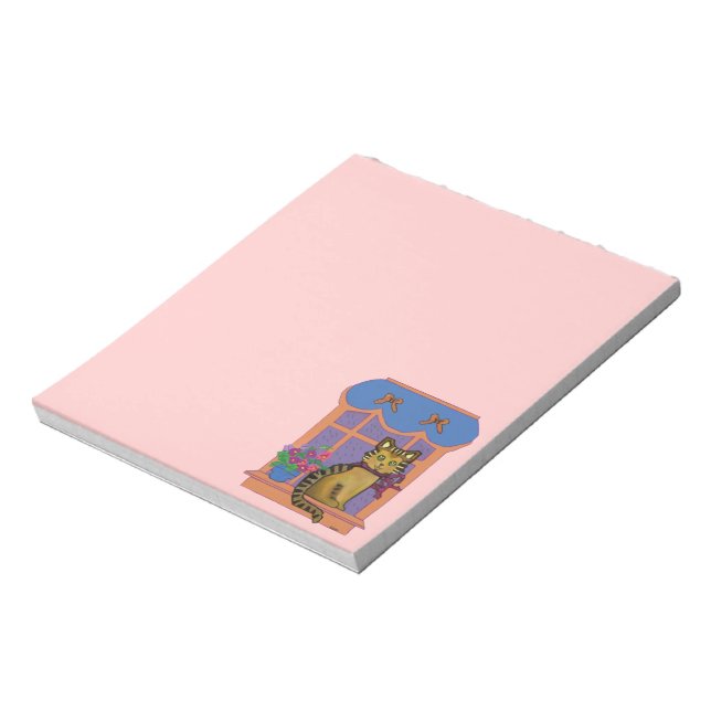 Katt i Anteckningsblocken Windows Sill Anteckningsblock (Roterad)