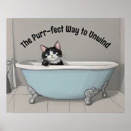 Katt i badkaret poster