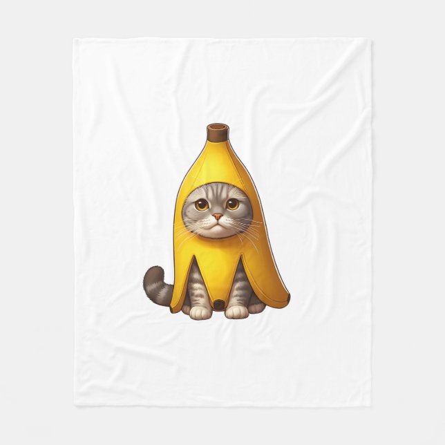 Katt i Banana Costume Fleecefilt (Framsidan)