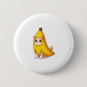 Katt i Banana Costume Knapp