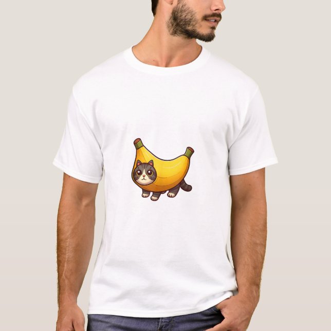 Katt i Banana Costume T Shirt (Framsida)