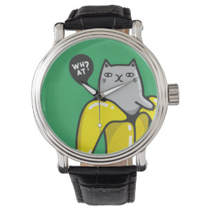 Katt i bananer armbandsur