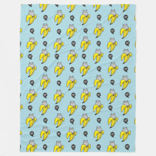 Katt i bananer fleecefilt