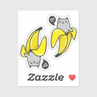 Katt i bananer klistermärken