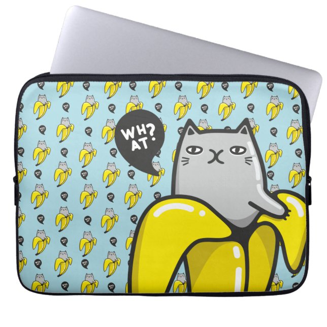Katt i bananer laptop fodral (Framsidan)
