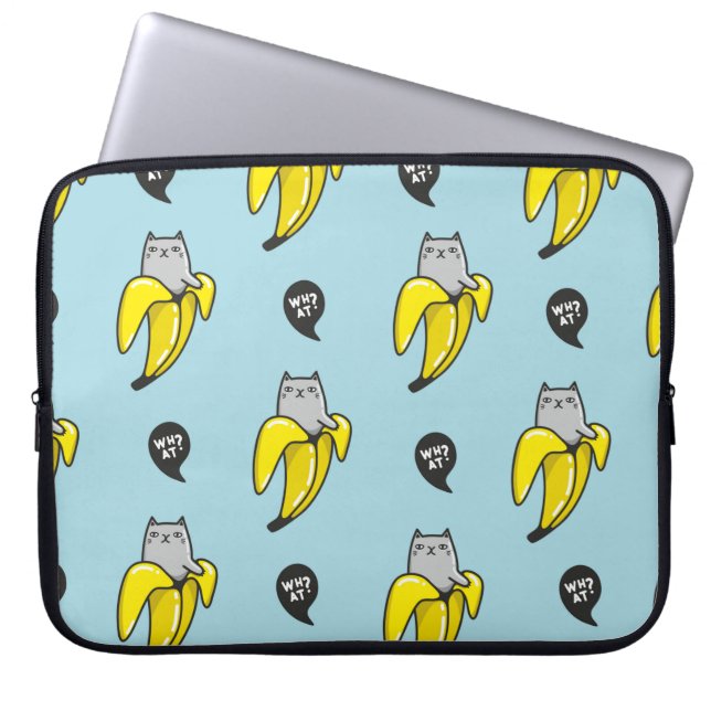 Katt i bananer laptop fodral (Framsidan)