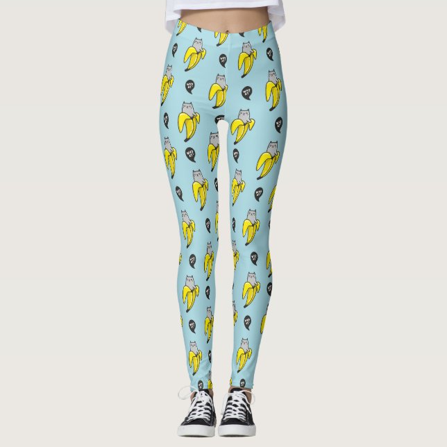 Katt i bananer leggings (Framsida)