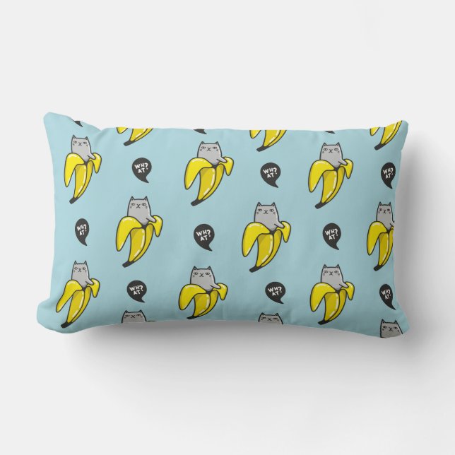 Katt i bananer lumbarkudde (Framsida)