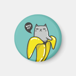Katt i bananer magnet