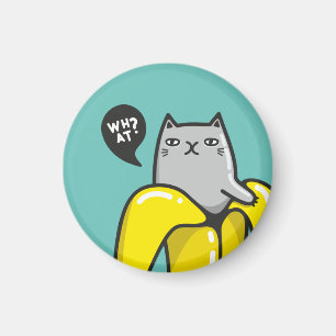 Katt i bananer magnet