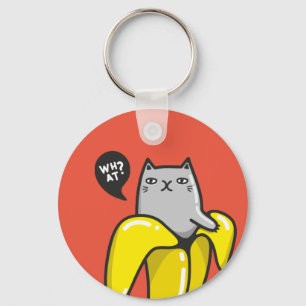 Katt i bananer nyckelring