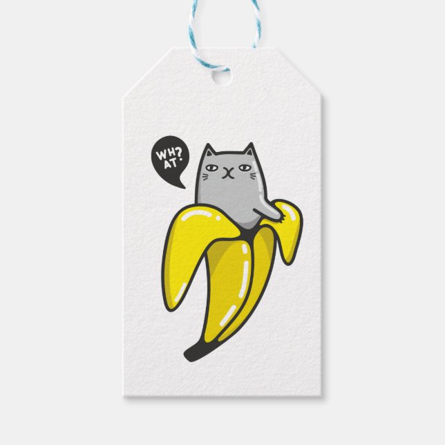Katt i bananer presentetikett (Framsidan)