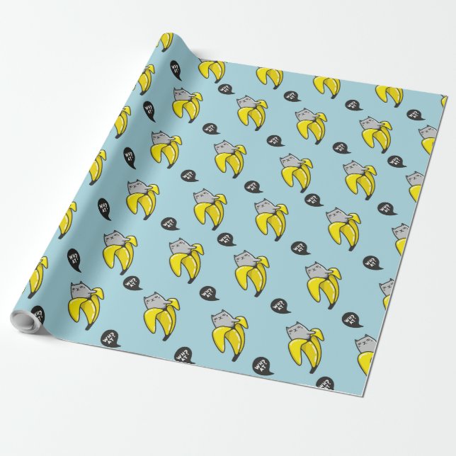 Katt i bananer presentpapper (Utrullad)