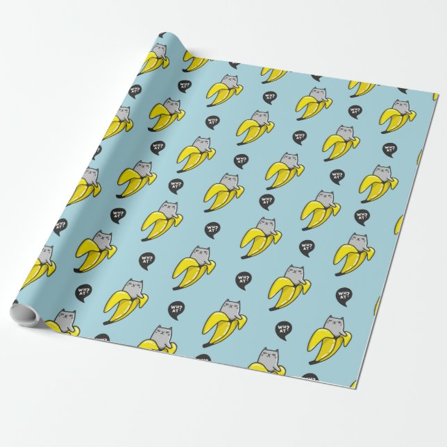 Katt i bananer presentpapper (Utrullad)
