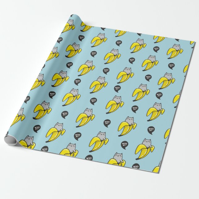 Katt i bananer presentpapper (Utrullad)