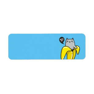 Katt i bananer returadress etikett