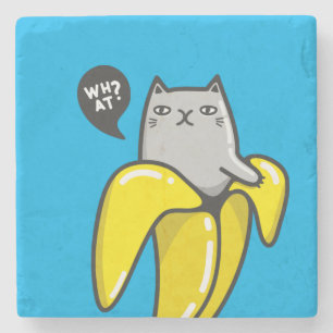 Katt i bananer stenunderlägg